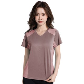 綾羅綢緞 V領多孔隙調節衣 台灣製 吸濕排汗 運動上衣 女上衣 短袖【R5502】