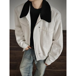 好評優選cleanfit巴恩風翻領夾克男寬鬆潮牌美拉德拼色痞帥棒球服工裝外套