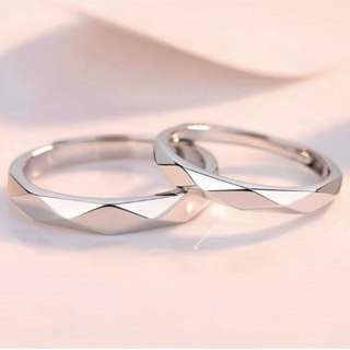 SUMMER S925純銀 菱格幾何情侶戒指 對戒