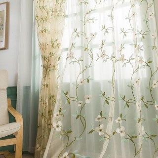 HAROO 화이트 쉬폰커튼 비침없는 차르르 거실 레이스 커튼 1+1