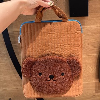 可愛卡通造型包 絎縫棉毛絨手提包 米菲兔圖案收納包 平板電腦包 11/12寸 內袋 手提袋 28*35cm