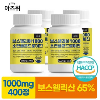 보스웰리아 1000 소연골 콘드로이친 식약청인증 HACCP 1000mg, 4개, 100정