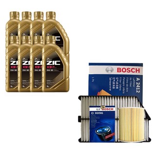 스포티지R 2.0 디젤 지크 X9 LS 5W30(8L) 보쉬 필터 엔진오일세트 0096-2412, 8L, 1개