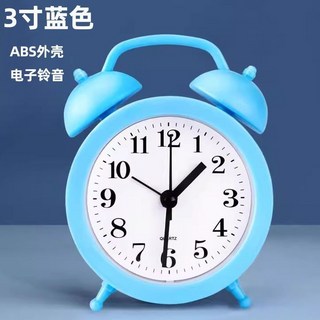 【臺灣出貨】小鬧鐘 電子鐘 桌上時鐘 鬧鍾學生專用起床神器床頭鬧鈴兒童鍾男孩女孩家庭用時鍾 打鈴鬧鍾 床頭鬧鐘, 小號白色【走時靜音】【送電池】