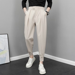 束腳哈倫褲男士新款 春季九分休閒褲