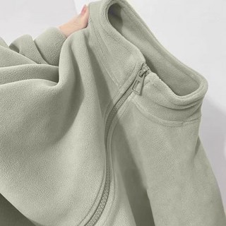 쌍천 봄가을 플리스 도톰 코트 여 양면 스탠드 칼라 플리스 도톰 바람막이 폴라폴리스 안감 W25093004