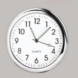 차량 자동차 아날로그 시계 대시보드 부착 43mm 색상선택, C화이트, 1개