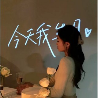 生日派對佈置 投影燈 生日氣氛燈 閨蜜慶生 拍照道具, 1個, 小雛菊生日快樂拉旗