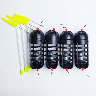 수제 국산 플라스틱 편대카고 카고편대 감성돔채비 낚시카고 집어통 밑밥통 카고망 카고채비 원투 집어통, 4개, 블랙카고 중 18호
