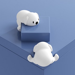 일호장신구 귀여운 포즈 문 콕 모서리 보호대 4SET 코너 가드 쿠션 충격 흡수 완충 안전 가구 캡, 1세트, 귀여운포즈문콕모서리보호대화이트4SET