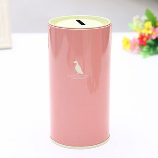 嗨購 創意卡通動物存錢罐 馬口鐵圓形硬幣儲蓄罐 兒童飾品收納鐵罐, 1個, 鴨子