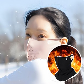 어썸웰 히트자바 풀커버 마스크 방한 겨울 러닝 자전거 등산 골프 안면, 스킨 M, 2개, 1개입