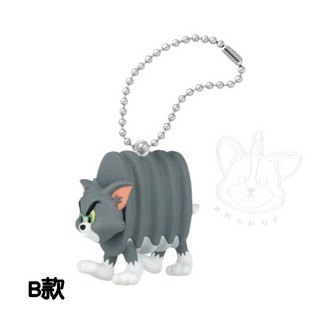 T-ARTS 湯姆貓與傑利鼠經典收藏吊飾公仔，全套六款經典造型，卡通迷必備, 1個, B款/湯姆貓壓扁1C262