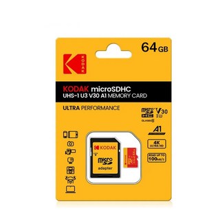 KODAK 마이크로 SD 카드 클래스 10 U3 메모리 카드 64GB 128GB 256GB SD/TF 플래시 카드 스마트폰 태블릿