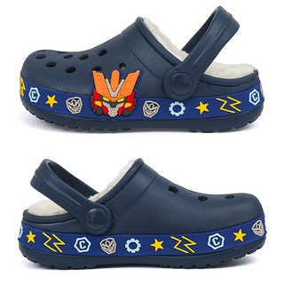 [마감특가] 헬로카봇 콜트 아동 방한 샌들 기모 겨울 슬리퍼 털 신발 어린이 유아 키즈 남아 네이비