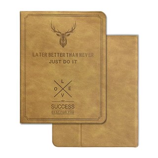 二代筆槽版 VXTRA 2026 iPad Air8 11吋 M4 北歐鹿紋平板皮套 保護套, 醇奶茶棕, 1個