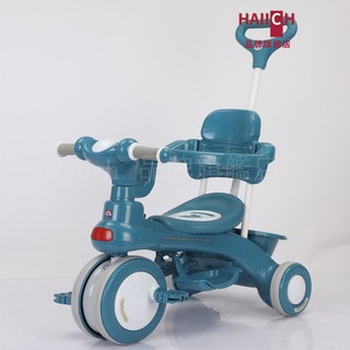 兒童三輪車 遮陽三合一 腳踏車帶護欄 1-3歲嬰兒手推車, 6288墨綠 燈光音樂 安全剎車, 1個