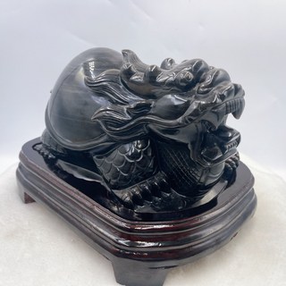 SWEET HEART 田芯精品 頂級天然黑銀曜 龍龜 鎮宅招財 擺件 3.1kg 現貨