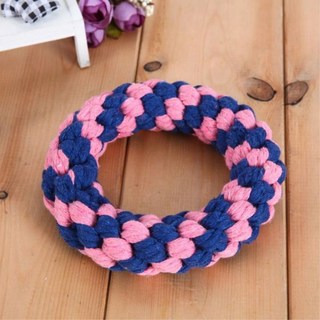 강아지 치석제거 터그놀이 랜덤 색상 원형 도넛 로프, 도넛로프-랜덤, 1개