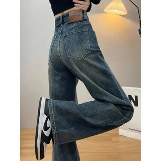 여성용 일자핏 청바지 와이드 고탄력 하이웨스트 기모 가을 겨울 슬림핏 통바지 KS4