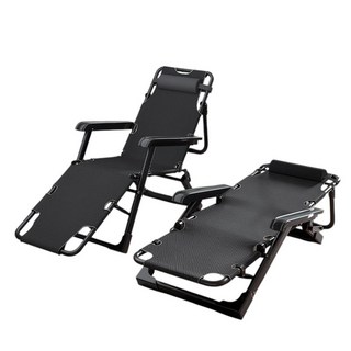 多功能可折疊躺椅，戶外休閒可調節躺椅，附頭枕，舒適耐用, 方管加固【坐躺兩用折疊椅附頭枕】五檔調節