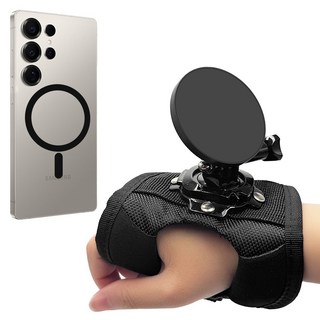 액션무브 스마트폰 거치 맥세이프 스포츠 브이로그 액션캠 핸드 손목 스트랩, 1개, 블랙