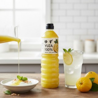 냉동 고흥 유자과즙 900ml 무가당 유자원액 엑기스 에이드 하이볼 드레싱 에덴식품 소스, 1개