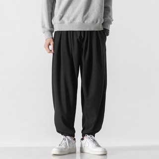 【港風復古】哈倫褲 休閒褲 男褲 長褲 華夫格 燈芯絨 寬鬆直筒 日系工裝風 大碼男裝 春夏薄款