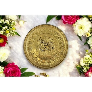 Sunshine Antiques 銅盤 - 聊天喝酒的人 英國骨董市集雜貨金屬擺飾動物人文風景裝飾掛盤 C.銅盤