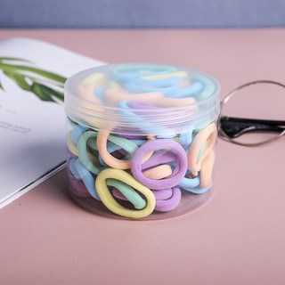 2.5cm小號兒童髮圈不傷發皮套無縫頭繩寶寶毛巾圈橡皮筋約50根裝