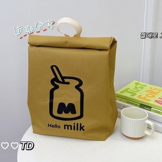 韓版小清新雙肩包 後背包 學生書包 大容量 百搭 外出背包潮, 牛奶