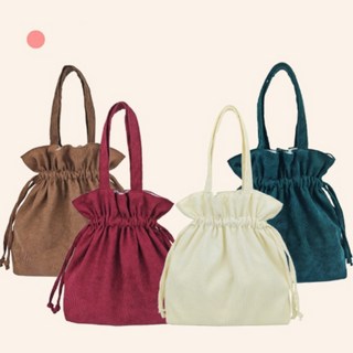 코듀로이 복조리 도시락가방 직장인 여성 미니 손가방