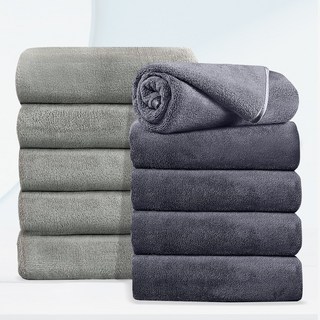 FASEN 수건 이탈리아 5성급 호텔수건 200수 코마사 타올 먼지없는수건, 미들그레이, 10개
