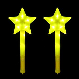 작은별이벤트 LED콘서트 파티 학예회 응원봉, 2개, 왕별 옐로우