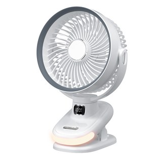 한정특가 ebeiya 무선 미니 회전형 선풍기 침대 무드등 탁상용 클립형 스탠드 벽걸이 저소음 집게형 써큘레이터 유모차 독서실 선풍기 2025, 화이트