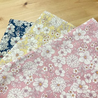 【現貨】布喜翻 - 日本花朵純棉布 3色碎花布料 DIY手作印花布, 藍色,1尺 【現貨，同款布買多不裁開】, 1個