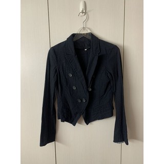 短版西裝式棉麻薄外套