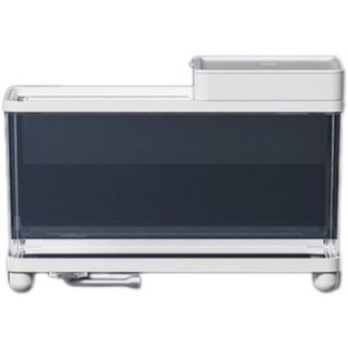 烏龜缸家用小型生態造景爬寵箱豪華帶曬臺底部排水養龜專用飼養箱, 1個, 象牙白-基礎曬臺套餐【全景觀賞/頂部透氣】:1個