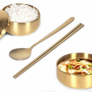 [쿠커스 판다] 티타늄 수저 숟가락 젓가락 (골드 무광 금상첨화 한정식기 한식 음식점) 각인문의, 1개