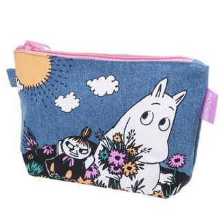 @凱蒂日式精品 MOOMIN 嚕嚕米 小不點亞美 牛仔化妝包 萬用包 收納包