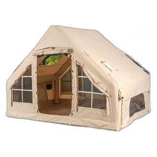 캠핑용 에어텐트 에어노크 터널형 대형 돔텐트 펌프, 6.3평 일체형 면텐트 천창형