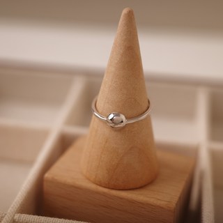 UME 簡約亮面圓珠戒指 S925純銀 可調戒圍