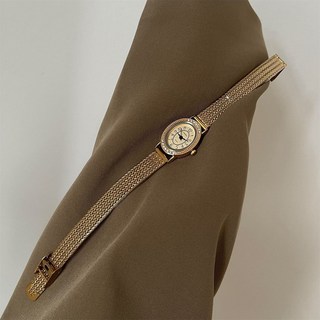 NAIDU 復古鑲鑽石英女錶 精緻小巧腕錶 鋼帶設計