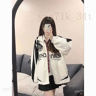【臺灣出貨】 歐美高街hiphop機車棒球服外套女春秋國潮牌高街vintage複古夾剋