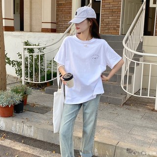 CUTNSEW 法式蝴蝶結印花短Tee 寬鬆短袖上衣