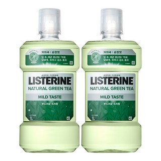 리스테린 내추럴 그린티 마일드 구강청결제, 1L, 2개
