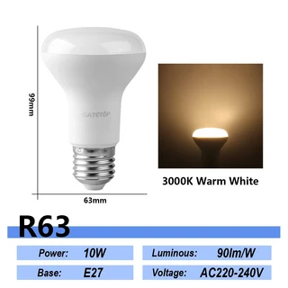 1-20Pcs LED 목욕 전구 램프 E27 E14 버섯 R50 R63 R80 220V 6W 10W 12W 비 스트로브 따뜻한 차가운 빛 ERP, 01 R63 3000K, 02 15 pcs, 01 AC220V-240V
