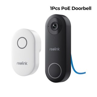 가정용 호출벨 2025년 새로운! Reolink 2K WiFi 비디오 초인종 스마트 야외 홈 인터콤 인간 감지 차임벨이 있는 유선 PoE 도어, 1개, 1Pcs PoE Doorbell