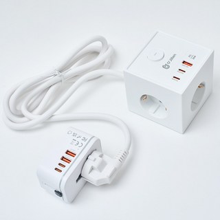 오지렌 여행용 고속충전 멀티탭 멀티어댑터, 1개, 화이트