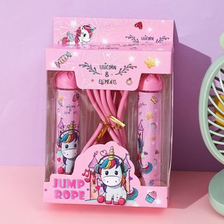 兒童跳繩熱賣 卡通兒童跳繩 文具套裝禮盒 小學生用品禮物 六一禮品幼兒園畢業獎品, 獨角獸, 1個